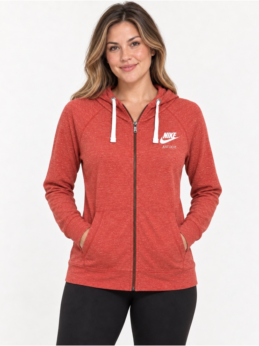 Nike Women’s Heathered Rust Red Full-Zip Hoodie